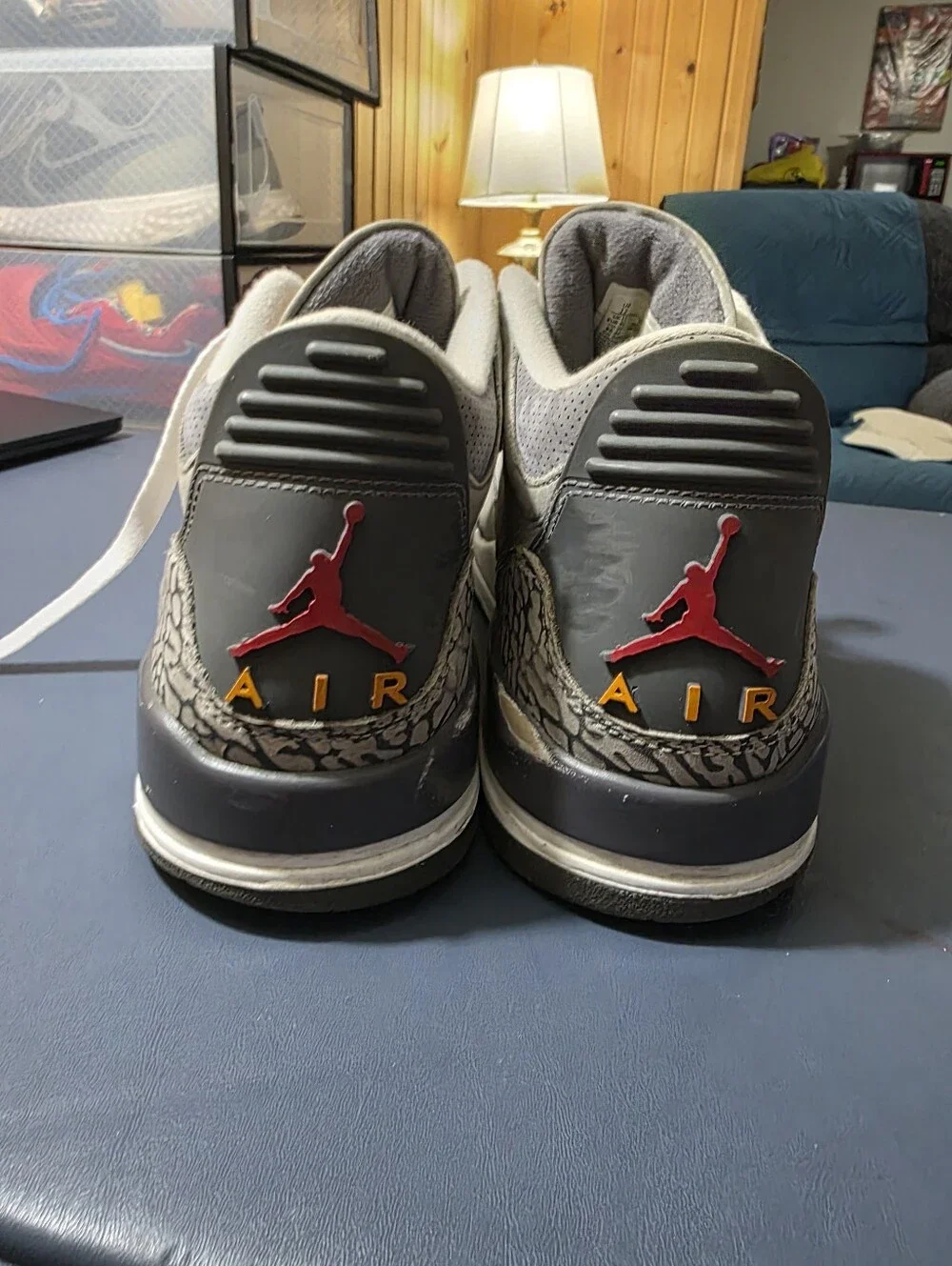 Jordan 3 Retro Cool Gray Leather Sneakers Size 12m.